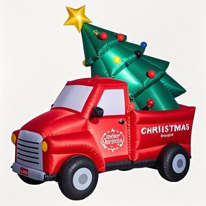 Nuevo camión inflable y árbol de Navidad con luces LED Star Treetop poliéster inflables decoración de patio de Navidad - Product Image 5