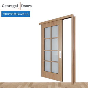 <span class=keywords><strong>Porte</strong></span> coulissante <span class=keywords><strong>en</strong></span> <span class=keywords><strong>bois</strong></span> blanc laqué pour projets hôteliers, avec cadre massif et finition placage, idéale pour la décoration d'appartements - Product Image 1