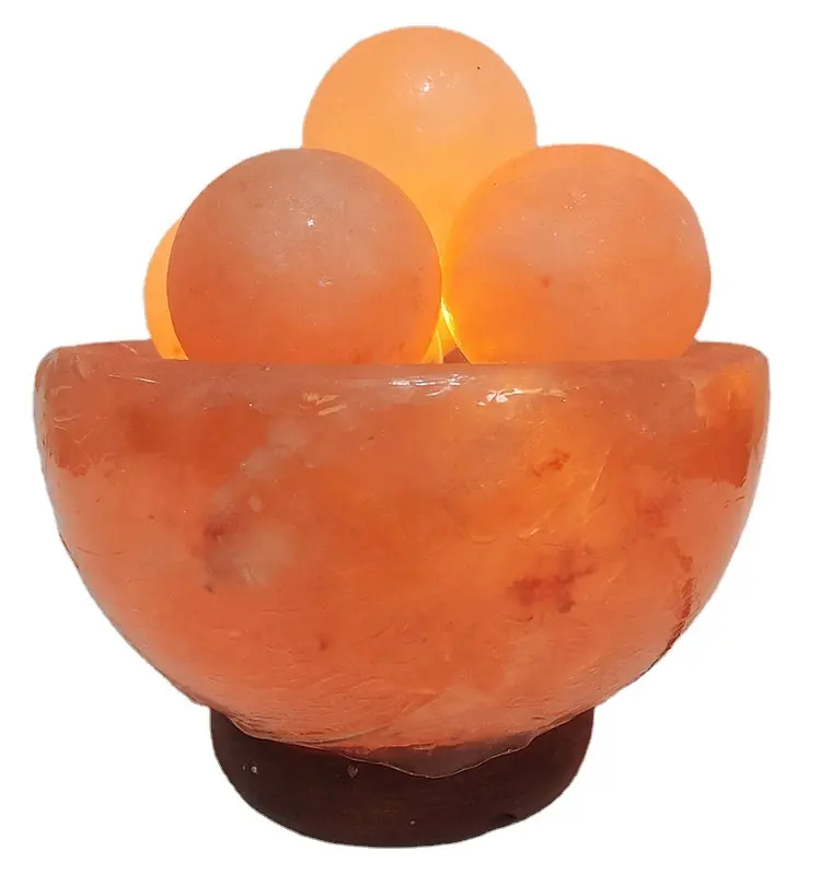 Vente en gros de lampes au sel de l'Himalaya fabriquées en rose naturel Lampe à bol à feu en sel de roche rose de l'Himalaya