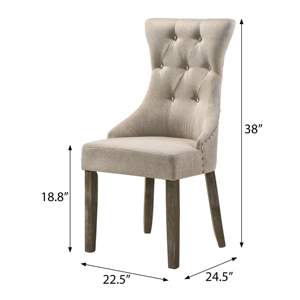 Ensemble de chaises d'appoint à dossier tufté gris récupéré beige DB 2 pour salons extérieurs gymnases enduit de poudre ferme contemporaine PU - Product Image 5