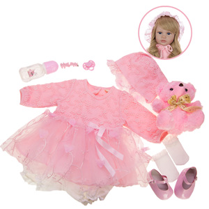 Poupée <span class=keywords><strong>reborn</strong></span> réaliste <span class=keywords><strong>60cm</strong></span> avec robe rose Look Like Real <span class=keywords><strong>reborn</strong></span> baby Baby <span class=keywords><strong>Reborn</strong></span> Doll Kits - Product Image 6