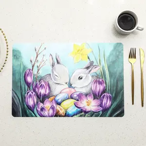 BSCI Audit Manufacturer Printed Cartoon Design Anti Slip Plate Washable Placemats Clear Plastic Dining Cup PP Table Mat