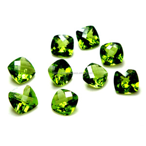 Peridoto Cojín redondo Corte Piedra brasileña natural Peridoto verde Calidad 3A Personalizar Piedra preciosa de alto quilate Peridoto verde - Product Image 2