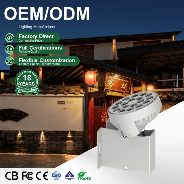 Outdoor Garden IP65 Waterproof Round LED Wall Lights Aluminum Base Dimmable 9-90 Beam Angle LED Wall Light
