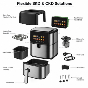 Friteuse à air chaud avec fonction de programmation 8 L, 1800W 220V, certifiée LFGB REACH ERP, pour bureau et dortoir, modèle KA23072 - Product Image 4