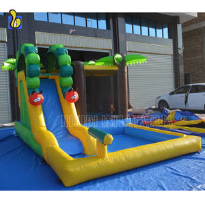 Château gonflable <span class=keywords><strong>à</strong></span> thème <span class=keywords><strong>Jungle</strong></span> de diamètre, château gonflable combiné de glissière en charpentier avec <span class=keywords><strong>piscine</strong></span> de boules d'océan - Product Image 4