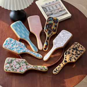 แปรงผมอะซิเตทป้องกันไฟฟ้าสถิตย์สำหรับผมเรียบหวีแต่งผมขนาดใหญ่หวีแต่งผมโลโก้ได้ตามต้องการ - Product Image 1