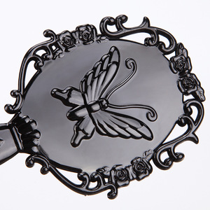 Round Plastic Vanity <b>Mirror</b> Black And <b>White</b> Traditional Design For Home Use Wedding - Product Image 3