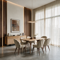 Buffet en bois sur mesure de style Mid-Century pour salon et appartement, personnalisation complète de la maison, vente en gros