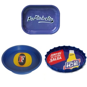 Plateau antidérapant avec logo personnalisé, plateau de service rond en métal et plastique pour la bière russe Abbey's Birra Menabrea Old Forester - Product Image 4