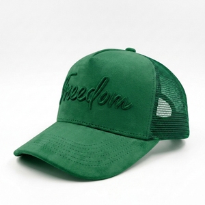 Gorra Trucker <span class=keywords><strong>de</strong></span> 5 Paneles al por Mayor, Gorras Trucker Verdes Lisas al por Mayor, Gorra Trucker <span class=keywords><strong>de</strong></span> Gamuza con Logotipo Bordado Personalizado Profesional - Product Image 5