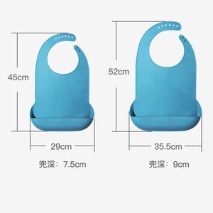 Baberos de alimentación de silicona suave con cierre a presión ajustable para el hogar, bebés, niños pequeños, adultos, silicona, anciano, comida dimensional, comida para niños, Sali - Product Image 2
