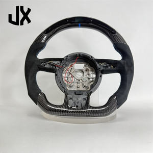 Volante de medio ante para <span class=keywords><strong>Audi</strong></span> A3 A4 A5 RS3 <span class=keywords><strong>RS4</strong></span> RS5 RS6 RS7 2010-2015 LED Volante de fibra de carbono <span class=keywords><strong>Interior</strong></span> de coche deportivo - Product Image 6