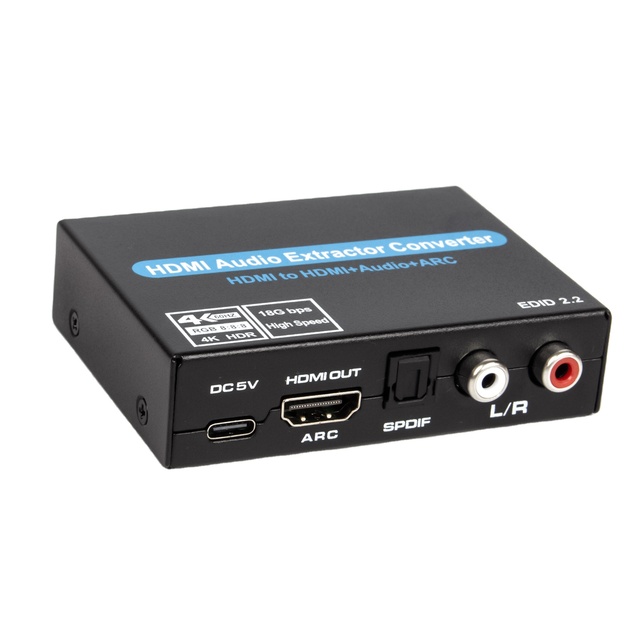 HDTV2.0 Audio Extractor Converter Adapter Support 4K 60Hz HDR 4K HD  to Optical TOSLINK SPDIF 3.5mm L/R ARC 5.1 HDCP 2.2