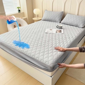 <span class=keywords><strong>Drap</strong></span>-<span class=keywords><strong>housse</strong></span> imperméable en polyester, protège-matelas lavable, anti-boulochage, uni, pour la maison, meilleures ventes - Product Image 4