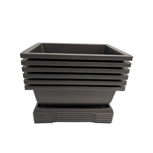 PP Plastic 11.4'' Purple Clay Rectangular Large Bonsai Starter Kit Pots Build-in Mesh Drainage Succulent Planter set of 6