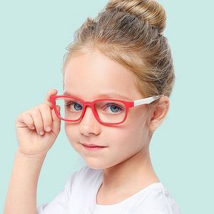 Nouveautés 2020, lunettes pour garçons et filles, lunettes souples en silicone pour enfants, lunettes carrées anti-lumière bleue, monture de lunettes pour enfants - Product Image 2