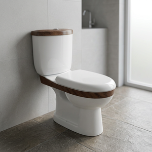 Inodoro de Cerámica de Dos Piezas con Ahorro de Agua, Estándar Europeo, Doble Descarga, Sifónico, Tipo S - Product Image 1