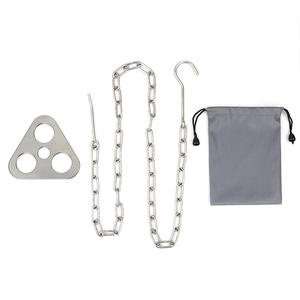 Outdoor Camping Campfire Tripod Triangular <b>Hanging</b> Pot <b>Bracket</b> Portable Stainless Barbecue Rack Picnic Multifunctional Ring Hook - Product Image 5
