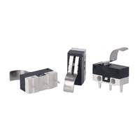 Mini micro-interrupteur 3 broches à borne droite, levier métallique courbé SPDT 5A250VAC, micro-interrupteur à action rapide pour appareils électroménagers
