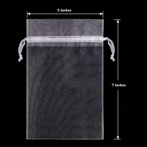Sacs en organza transparent de qualité supérieure avec cordon de serrage, sacs cadeaux pour bijoux, fête, festival, maquillage - Product Image 4