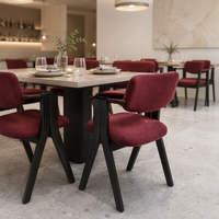 Chaise de salle à manger au design nordique moderne, structure en bois massif, fauteuil ergonomique, chaise en tissu Teddy durable pour meubles de salle à manger