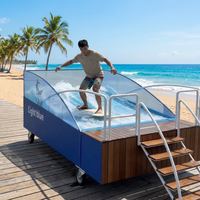 Simulateur de surf mobile commercial, machine à vagues artificielles avec structure en acier pour parc aquatique à domicile, sport nautique