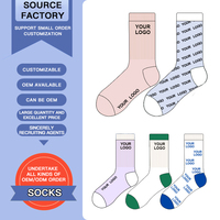 Chaussettes Jacquard d'Hiver Personnalisées avec Logo, Nouvelles Chaussettes Athlétiques Respirantes à Rayures pour Femmes, Motif Lettres Mignonnes