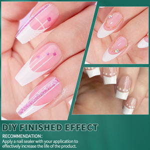 เล็บปลอมอะคริลิกใส120ชิ้นสำหรับเล็บฝรั่งเศสแบบสั้นออกแบบได้เอง - Product Image 6