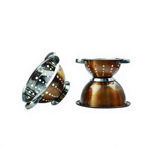 Washing Colander Basin Set Fruit <b>Vegetable</b> Rice Sieve Colander Stainless Steel Colored Salad Colander With Bowls 3 Pcs Set - Product Image 1