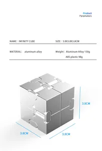Vô Hạn Cube Thần Tài Đồ chơi lật cubos de DEDO de kim loại de plastico antiestres, ansiedad EDC Para adultos Y ninos, autismo tdah - Product Image 6