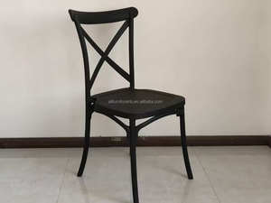 Silla Moderna con Respaldo en X, Silla Apilable de Plástico Blanco para Cafetería Vintage, Bistro Retro, Recepción de Bodas y Patio del Hogar - Product Image 2