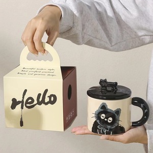 Taza de Gato Creativa con Tapa, Linda Taza de Café de Cerámica, Taza de Oficina, Regalo para el Día de San Valentín - Product Image 2