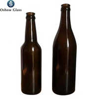 OSHOW Vente en gros 330ml 330cc Bouteilles de bière en verre ambré Bouteille de soda à long col avec couvercle couronne pour vin Verre vide transparent