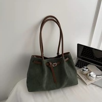 Tas Tote Wanita Premium Tekstur Vintage Niche Suede Frosted Lipit Model Dumpling Tahan Air dengan Ritsleting, Promo Hot Sale
