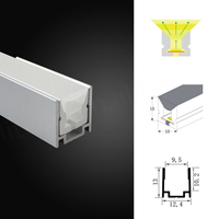 Profilé en aluminium anodisé T5 6063, support flexible pour bande LED néon avec clips et revêtement en silicone