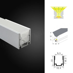 Manchon en silicone néon pour profil en aluminium aviation 6063 T5, clips de fixation flexibles, support de clips, fente pour bande LED, couvercle en silicone pour aluminium - Product Image 2