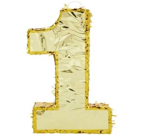 Petites décorations en aluminium pour la fête du 1er anniversaire des enfants, numéro 1, piñata - Product Image 3