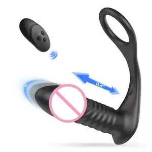 Ot-ibrator anal Butt Toy 10 Vibration modes 3 Thrusting iliilicono ememote ontrol ex oys proveedor