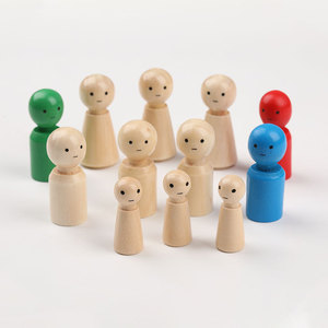 Ensemble de figurines en bois colorées, 35 pièces, jouet éducatif pour enfants, artisanat de peinture, âge 2 à 4 ans - Product Image 3
