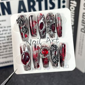TSZS-<span class=keywords><strong>Uñas</strong></span> artificiales acrílicas hechas a mano para <span class=keywords><strong>Halloween</strong></span>, <span class=keywords><strong>uñas</strong></span> <span class=keywords><strong>de</strong></span> estilo oscuro con diseño <span class=keywords><strong>de</strong></span> serpiente y ojos <span class=keywords><strong>de</strong></span> araña fantasma para mujer - Product Image 6