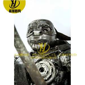 Decoración de jardín al aire libre Simple Metal <span class=keywords><strong>Corten</strong></span> acero fuente de agua escultura estatua de acero inoxidable robot Spiderman estatua tamaño real - Product Image 6