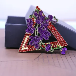 Broche de Solapa para Mujer, Diseño de Triángulo Violeta Dear Delta, Joyería para Grupo Social Griego, con Aleación y Baño Metálico, Accesorio de Moda - Product Image 2