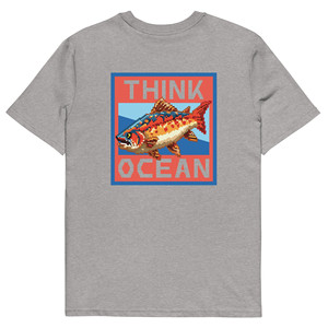 T-shirt en coton biologique Think Ocean Fish Pixel Art - Product Image 4