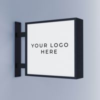 Boîte à lumière rectangulaire carrée murale, étanche, durable, longue durée de vie, enseigne lumineuse publicitaire en acrylique LED pour magasin