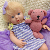 Exquisite Blonde Haarlose Silikon-Reborn-Babypuppen 17 Zoll mit offenem Mund Interaktive Anatomisch Korrekte Puppen-Spielzeuge