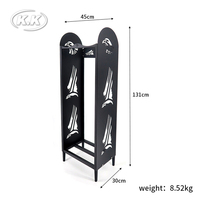 Kawagebo Kamp (KK) L 450 X W 300 X H 1310 mm Support de rangement extérieur en métal thermolaqué pour bûches de cheminée