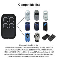 Télécommande de porte de garage Learning Code 315/430.5/431.5/433.92 MHz avec 4 boutons, arrêt automatique, portée de 50 m, garantie 1 an