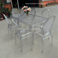 Chaises de tables de mariage en plastique transparent PC de style européen moderne pour les repas, les banquets en plein air, les fêtes d'hôtel et le salon
