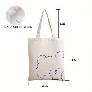 Women's <b>Large</b> Canvas Customized Shopping Bag Clothing with Logos Cheap Wholesale Canvas Foldable Bags Reusable - Product Image 4